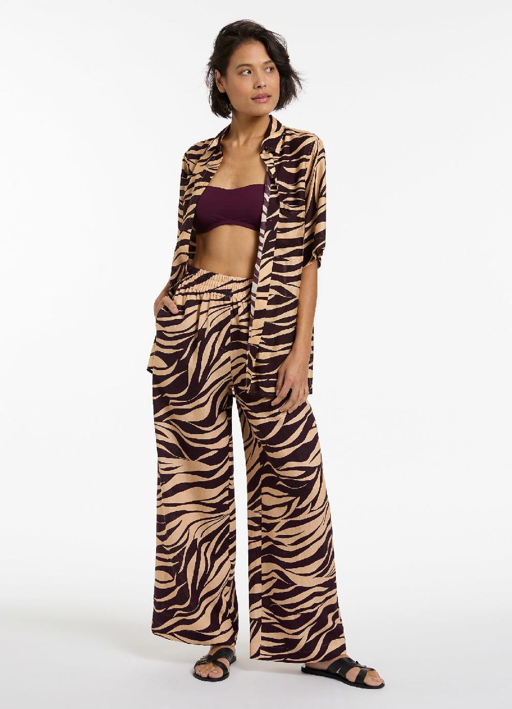 Jets Australia Fine Lines Short Sleeve Shirt - Port