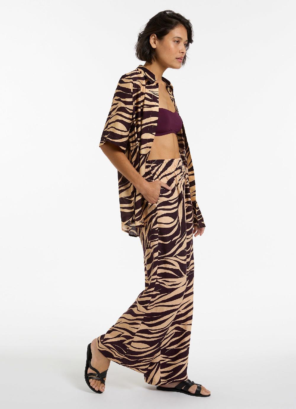 Jets Australia Fine Lines Short Sleeve Shirt - Port