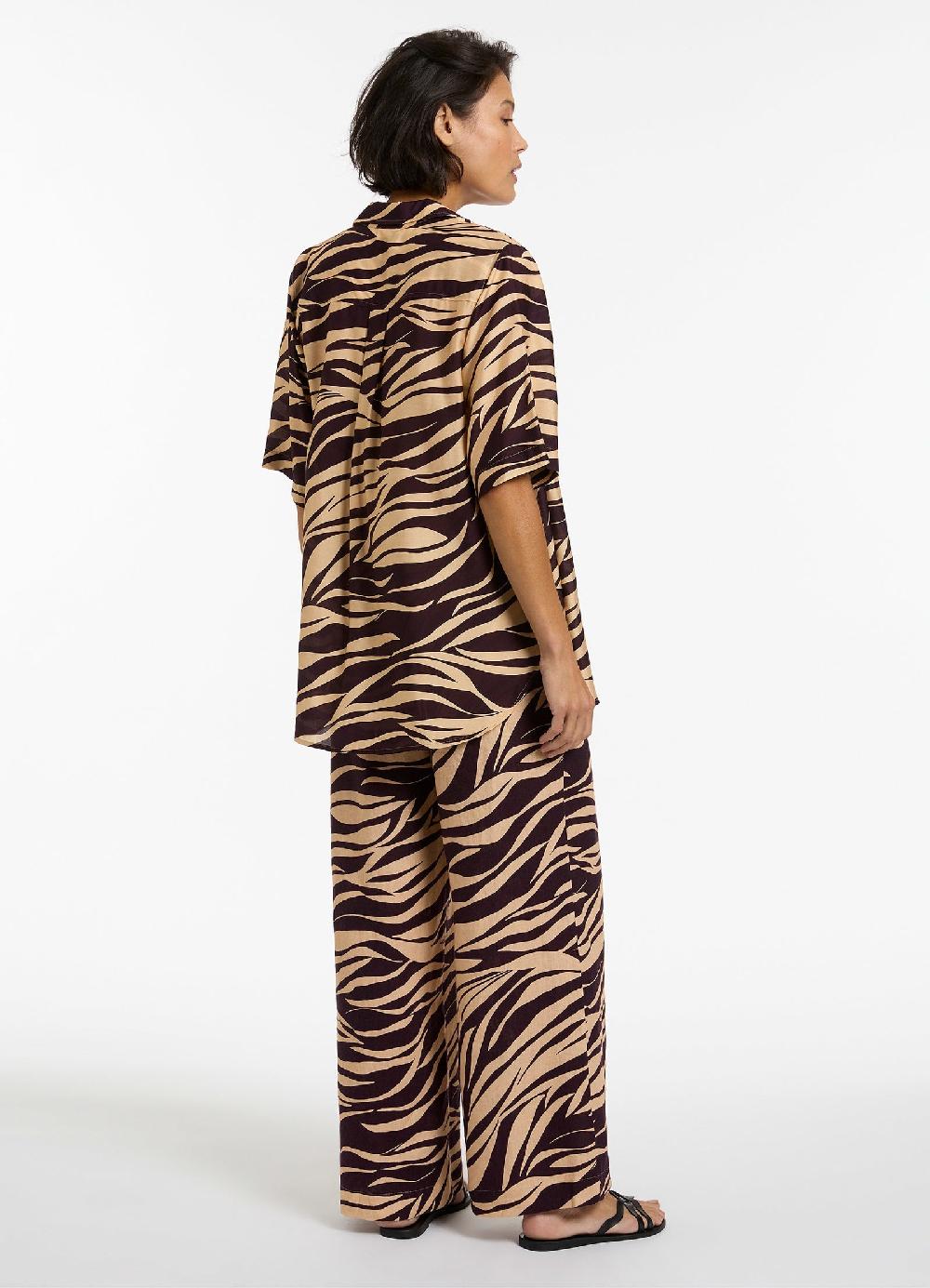 Jets Australia Fine Lines Short Sleeve Shirt - Port