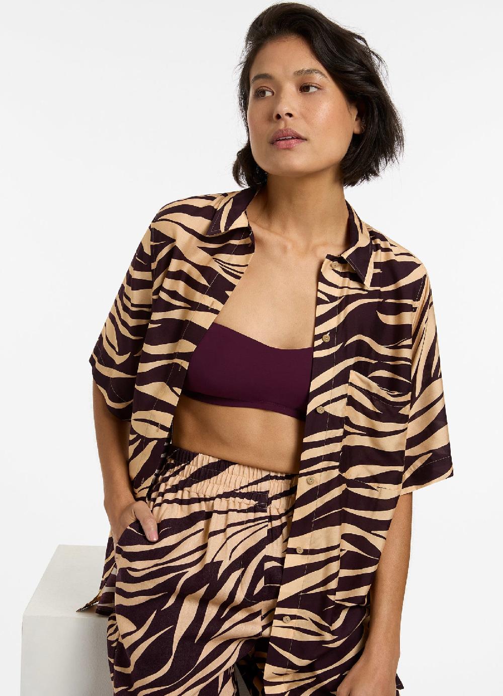 jets australia Fine Lines Short Sleeve Shirt - Port