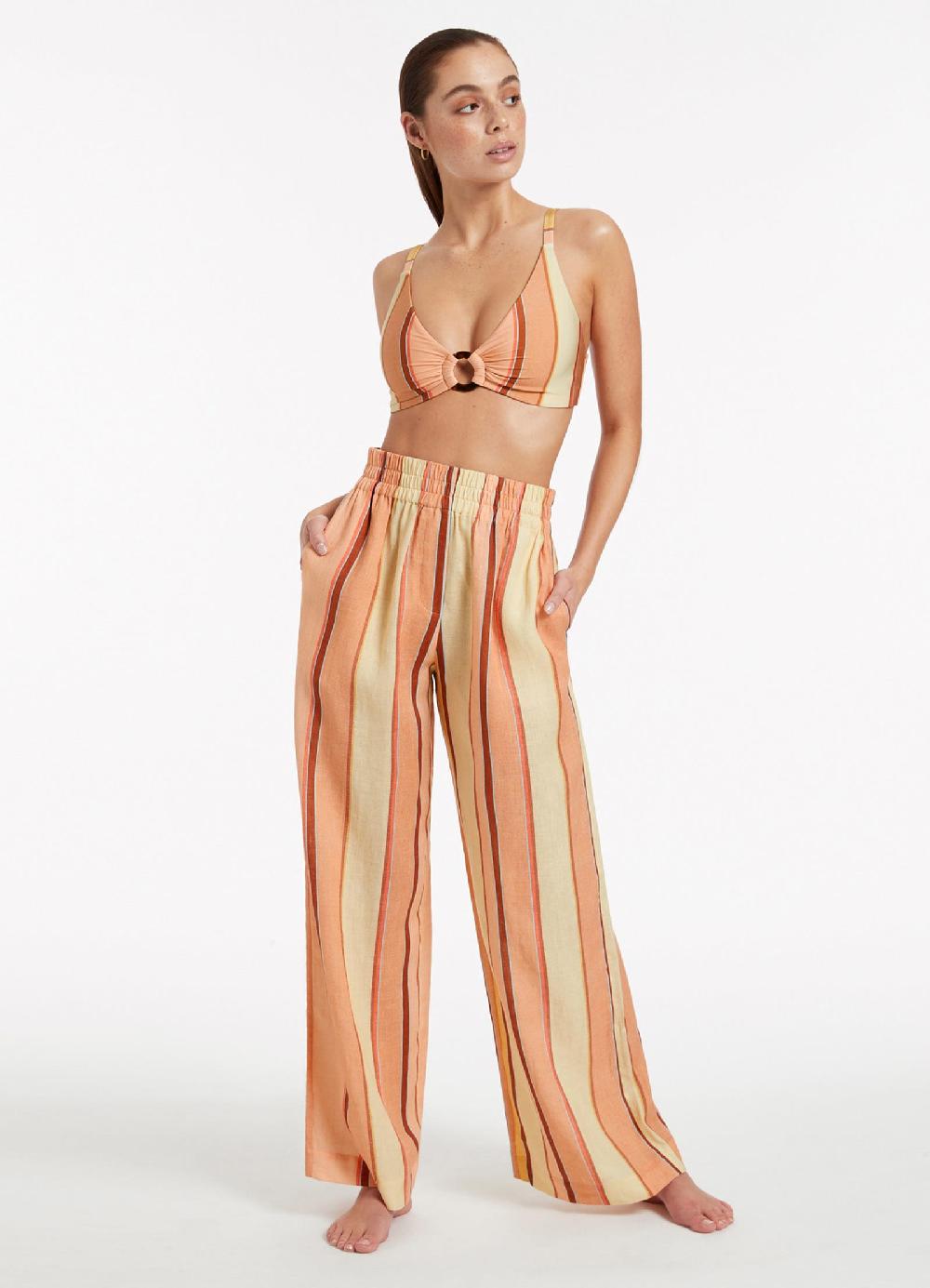 jets australia Fira Stripe Wide Leg Pants - Marigold