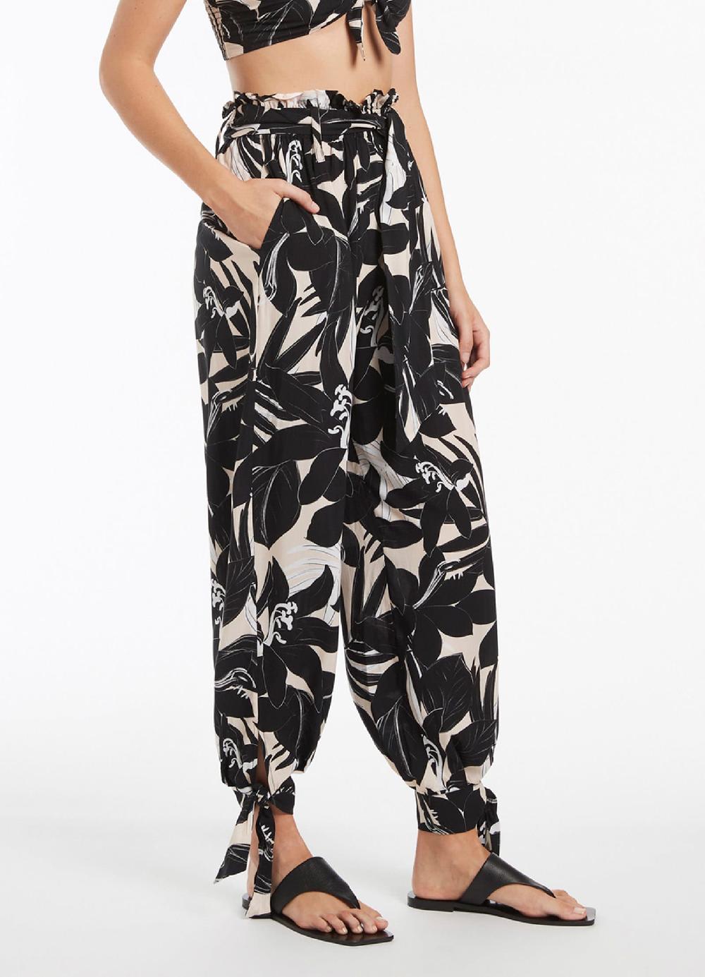 Jets Australia Floreale Tie Cuff Pant - Black