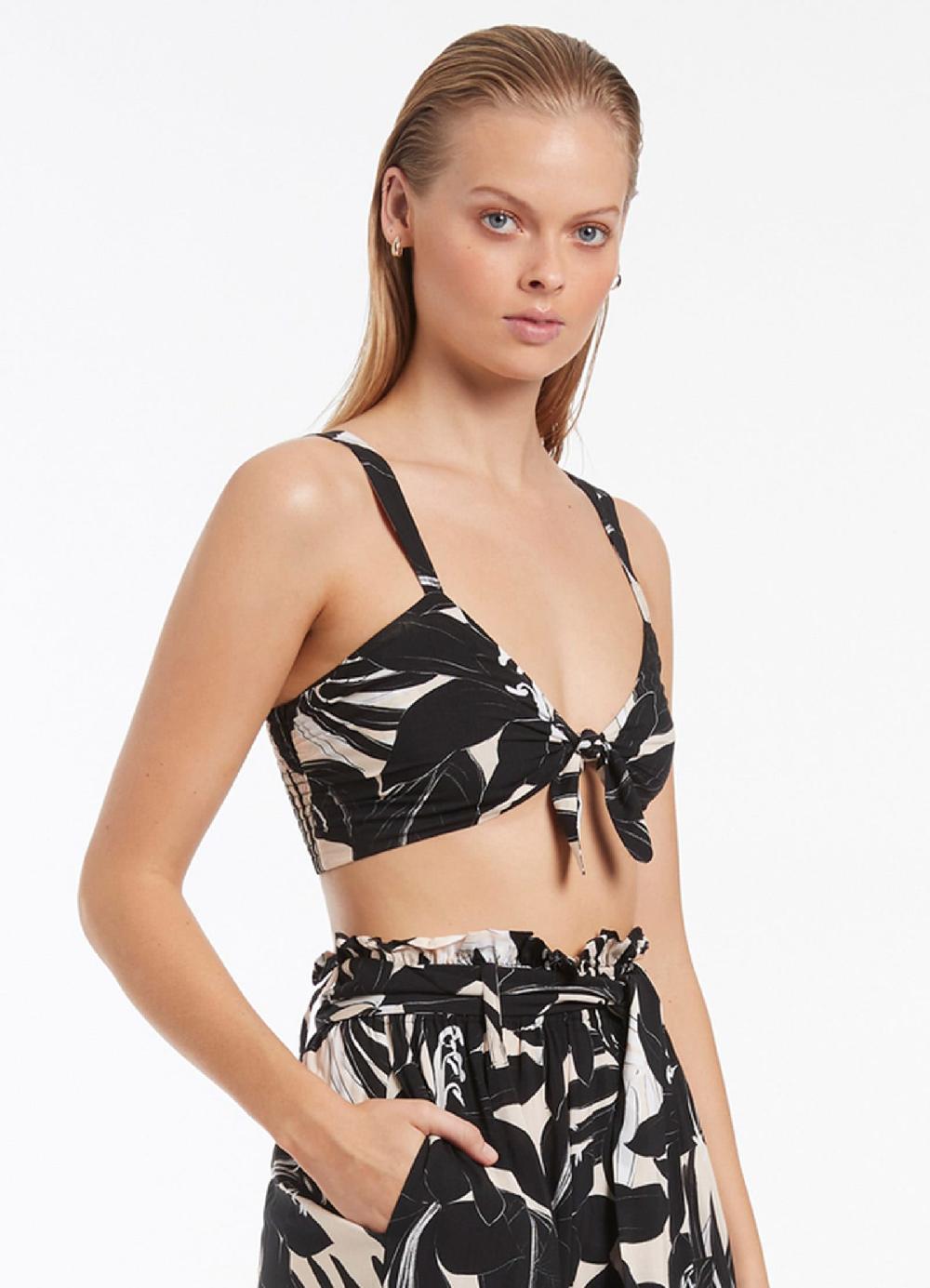 Jets Australia Floreale Tie Top - Black