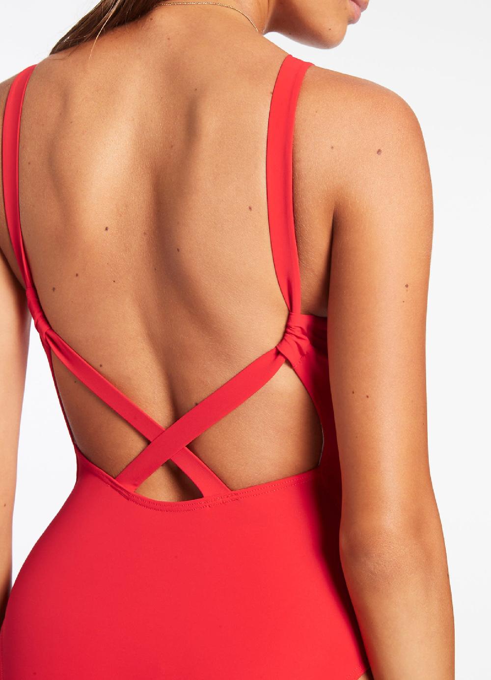Jets Australia High Neck One Piece - Cherry