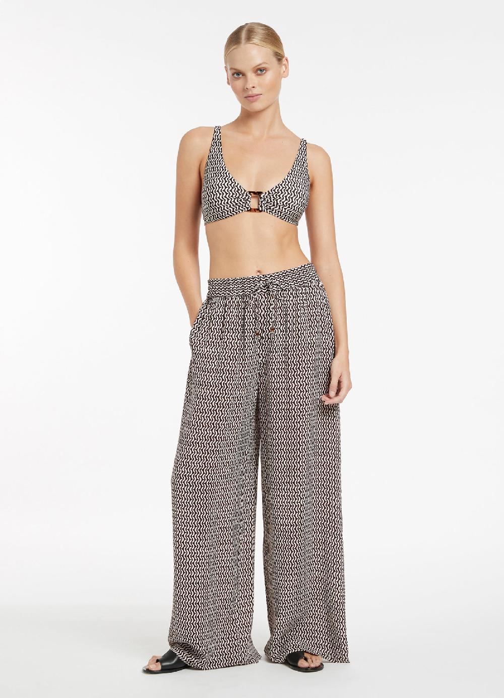 Jets Australia Ipanema Wide Leg Pant - Chocolate