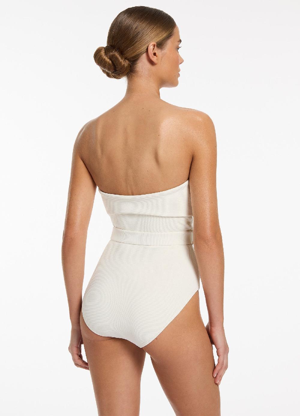 Jets Australia Isla Rib Bandeau One Piece - Cream