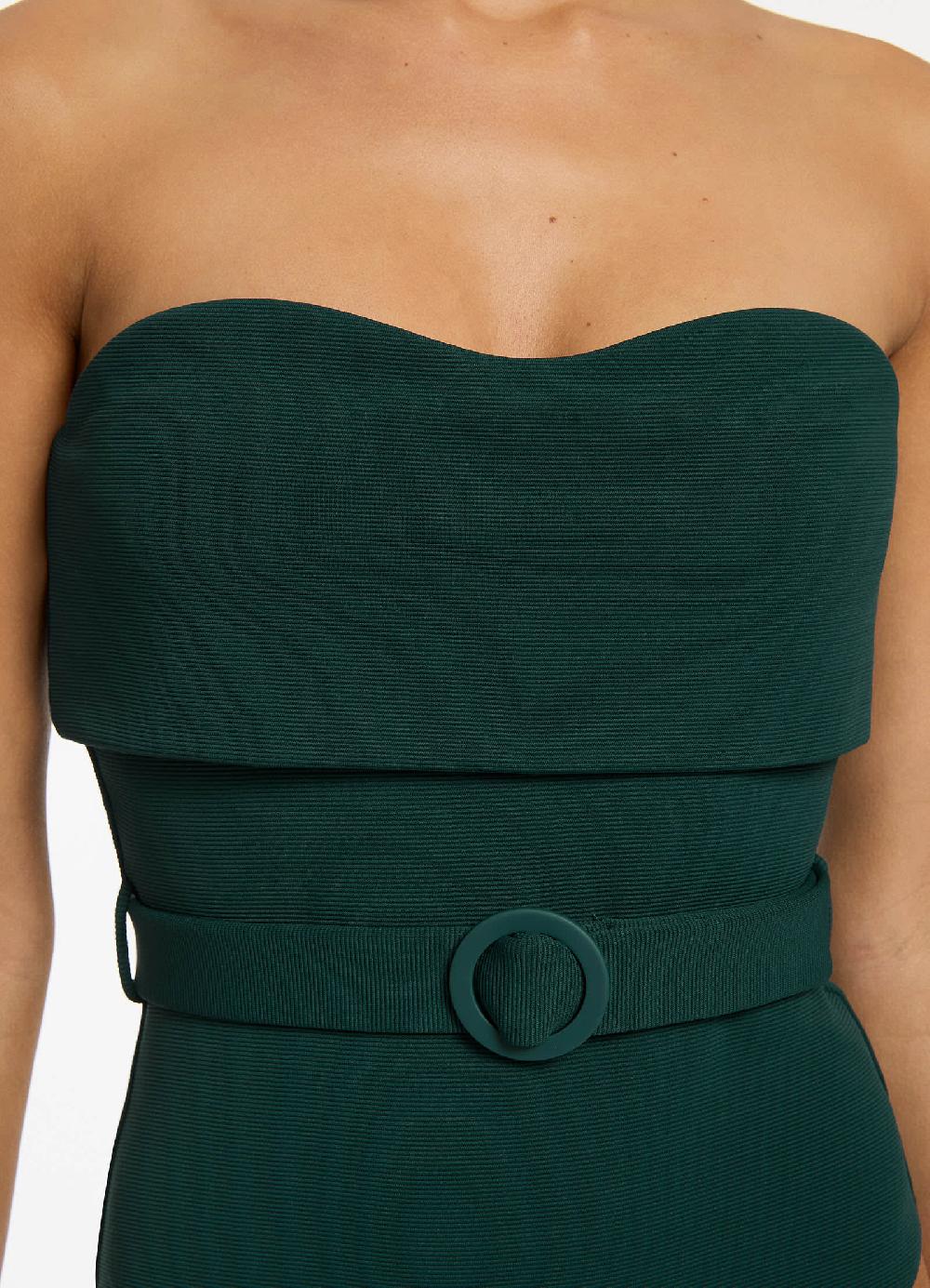 Jets Australia Isla Rib Bandeau One Piece - Forest