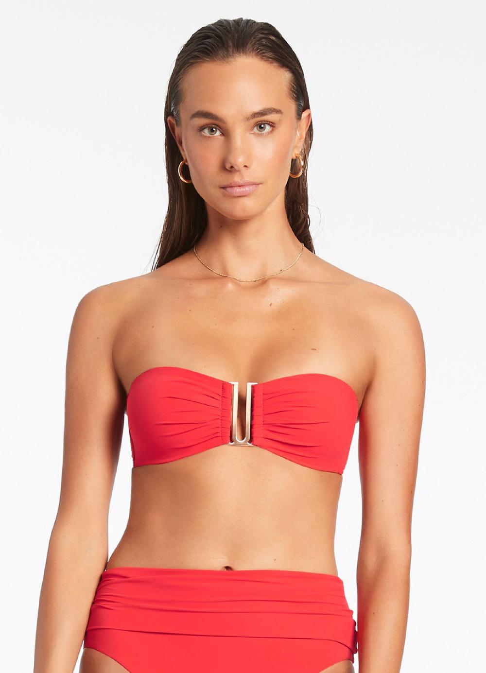 jets australia Jetset Bandeau Bikini Top - Cherry