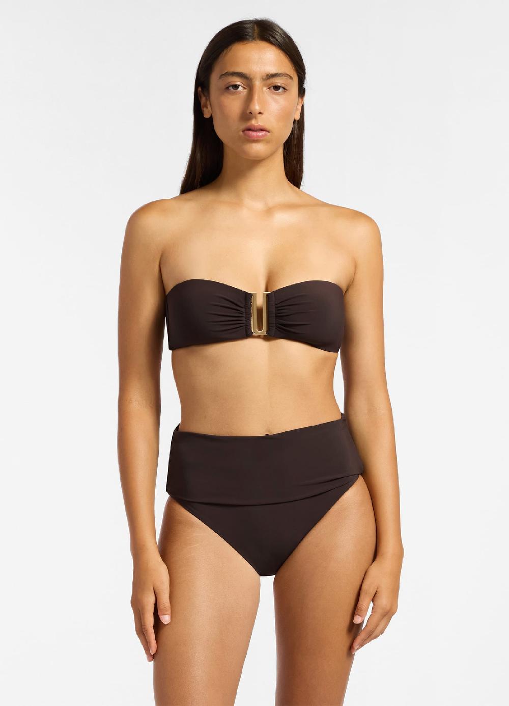 jets australia Jetset Bandeau Bikini Top - Chocolate