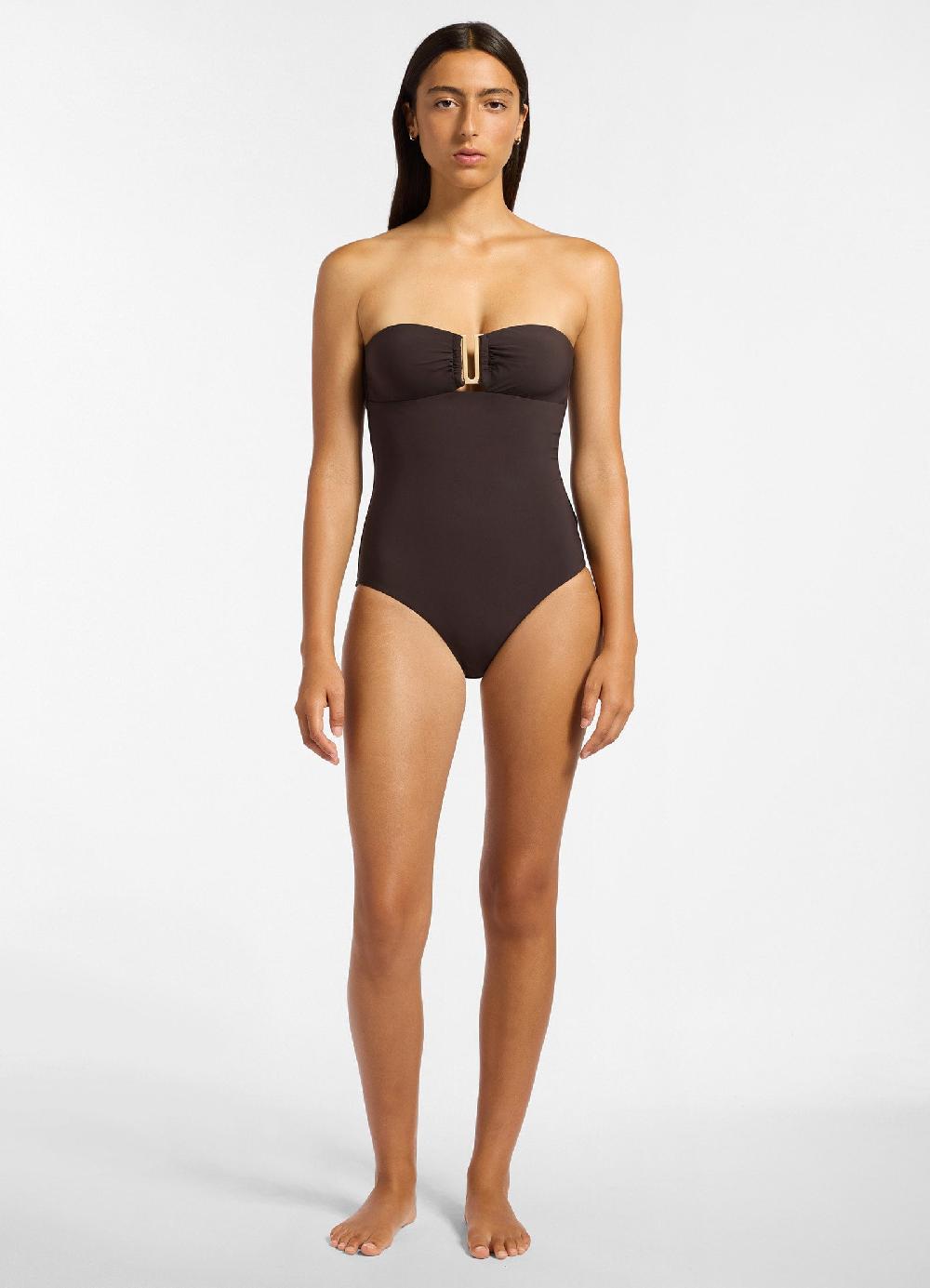 jets australia Jetset Bandeau One Piece - Chocolate