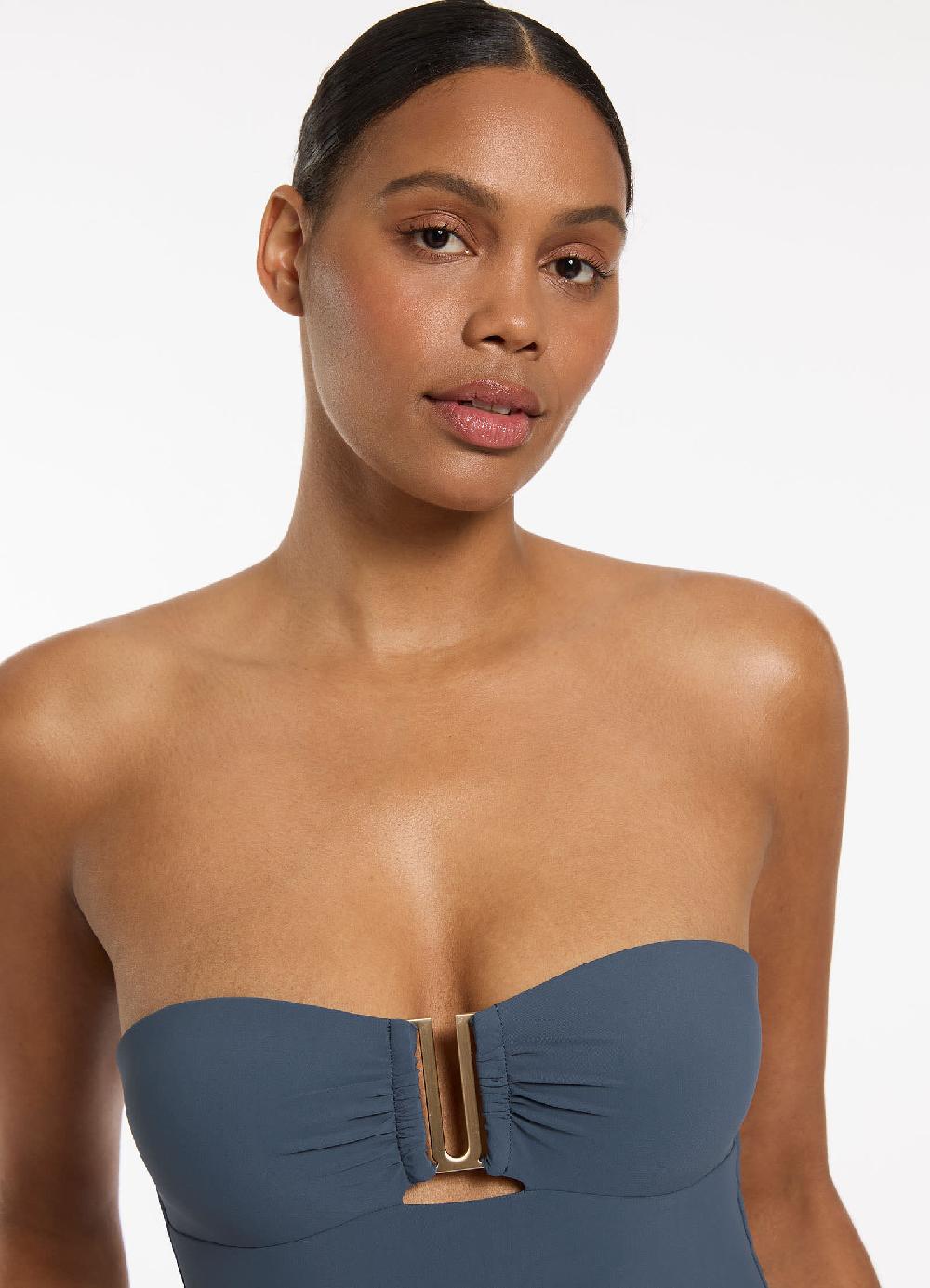 Jets Australia Jetset Bandeau One Piece - Steel Blue
