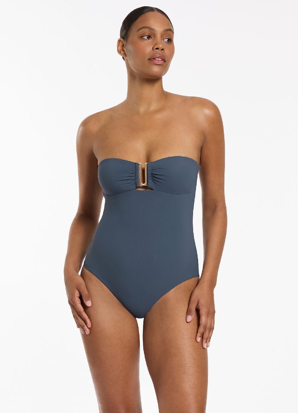 jets australia Jetset Bandeau One Piece - Steel Blue