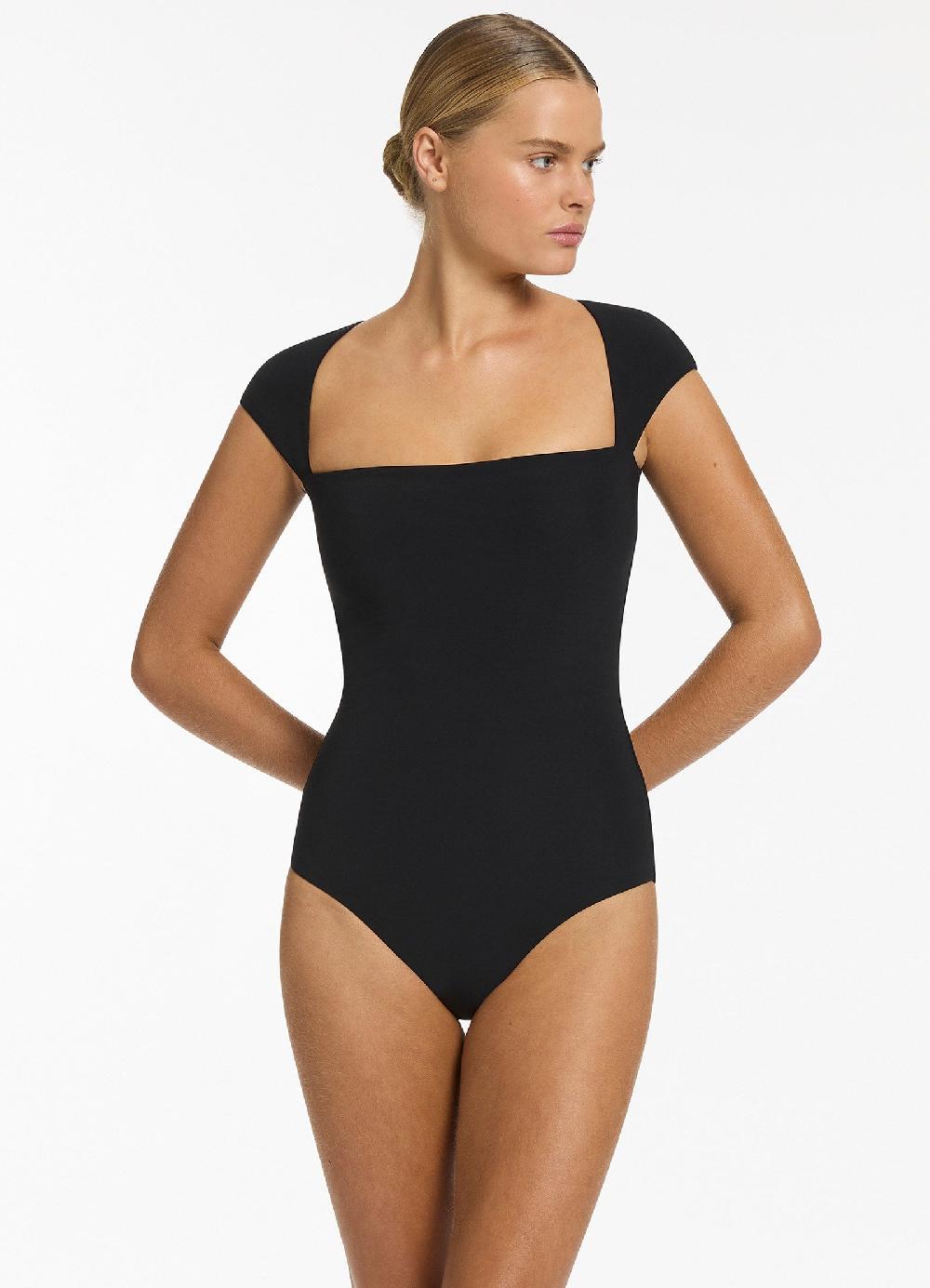 jets australia Jetset Cap Sleeve One Piece - Black