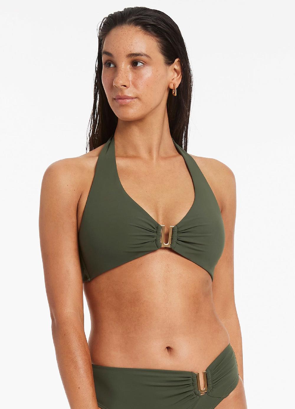 Jets Australia Jetset D-Dd Halter Top - Olive
