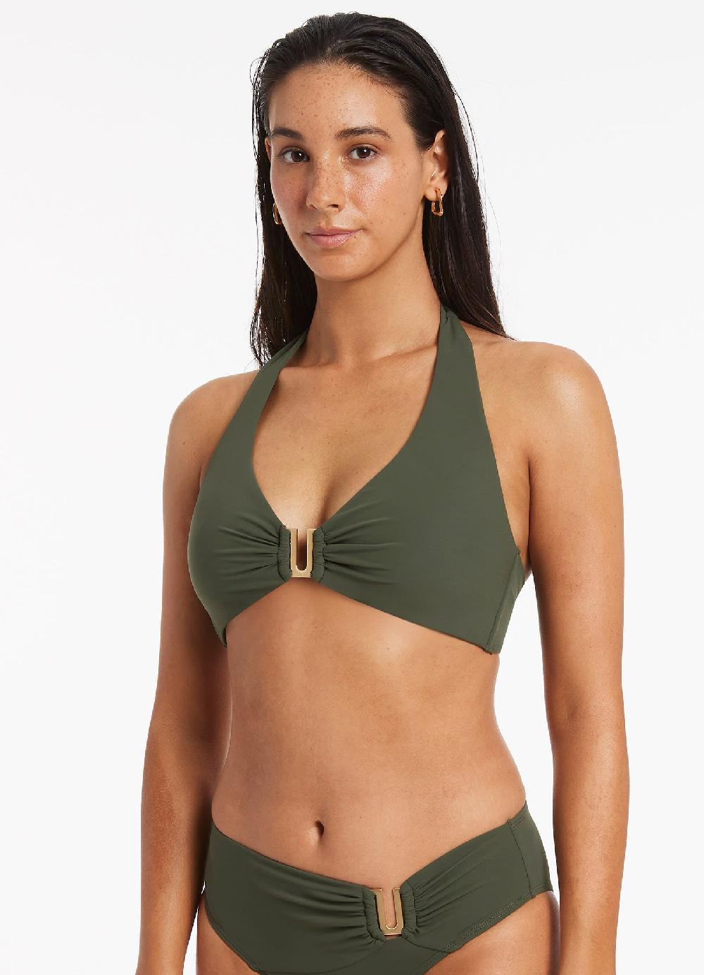 Jets Australia Jetset D-Dd Halter Top - Olive