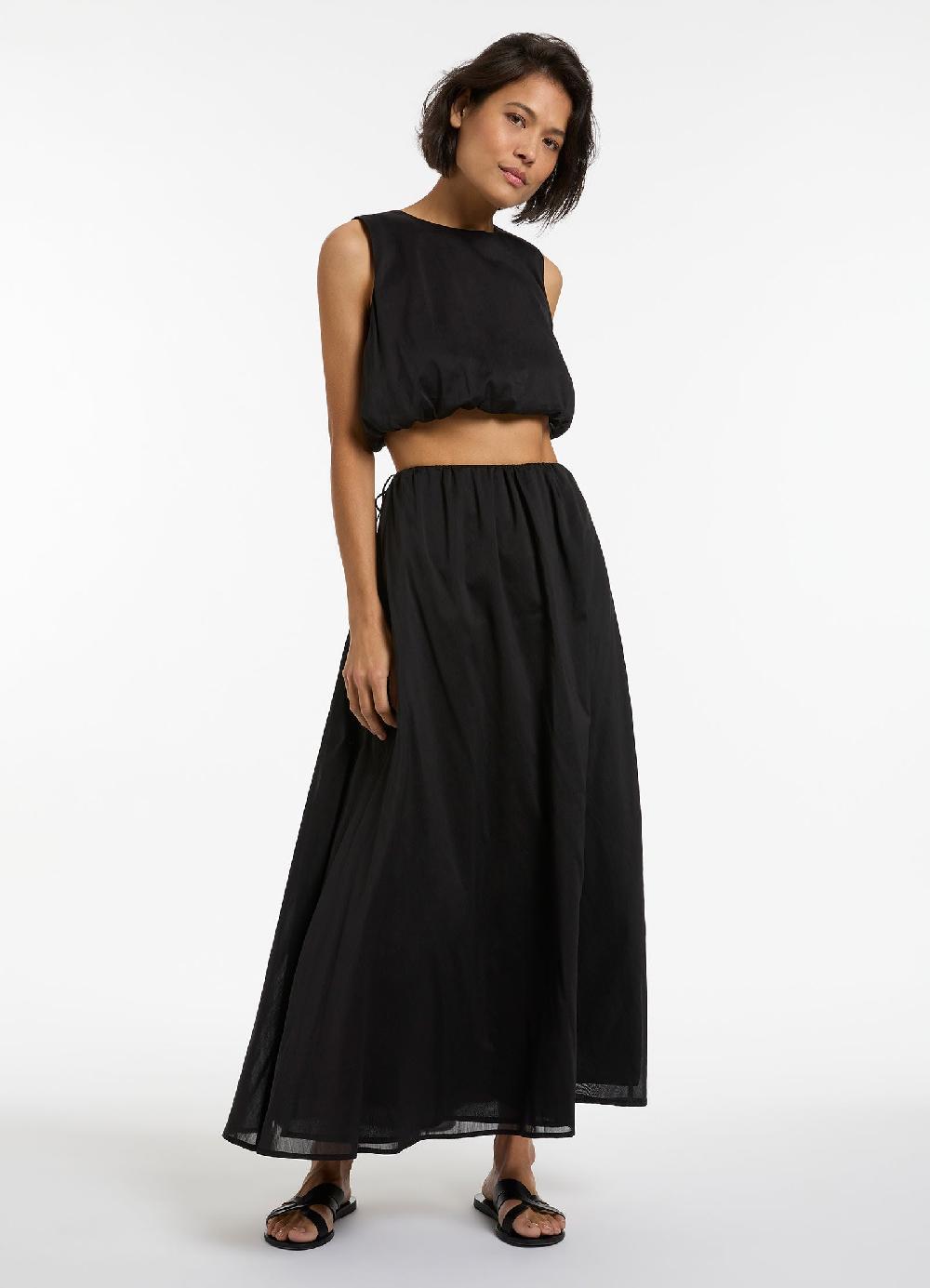 Jets Australia Jetset Gathered Maxi Skirt - Black