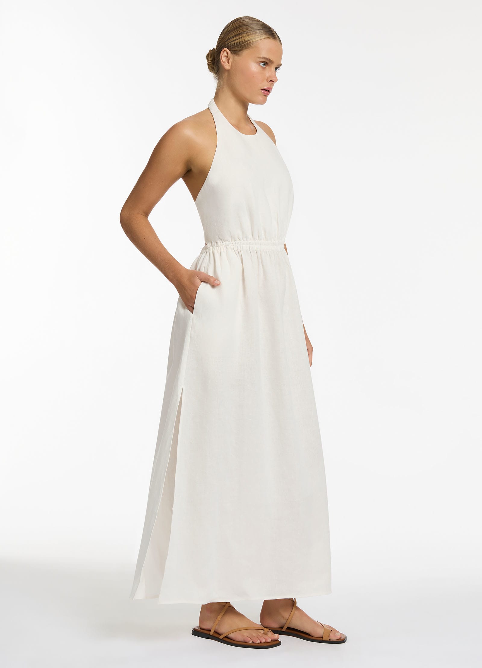 Jets Australia Jetset Halter Dress - Chalk