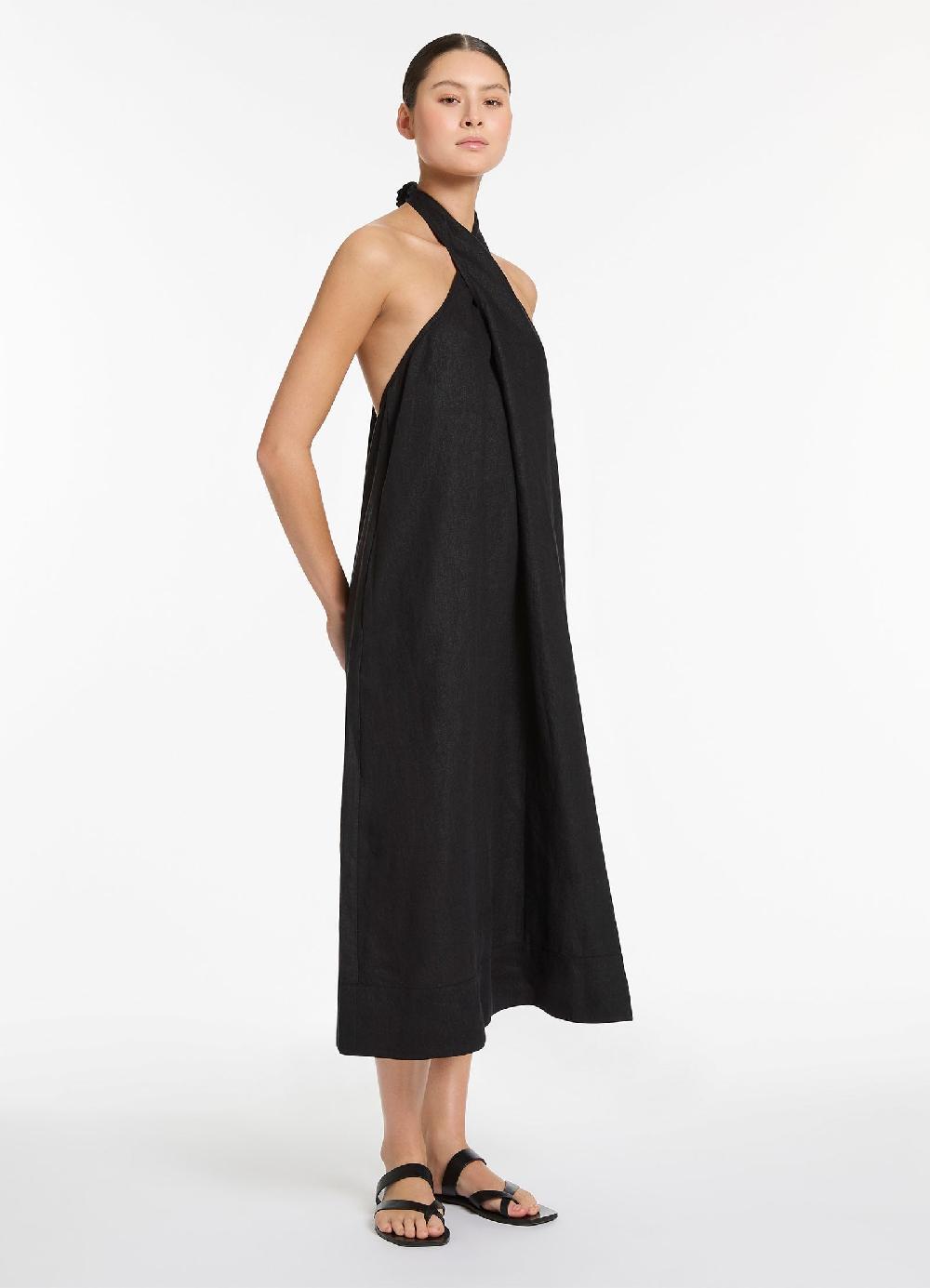 Jets Australia Jetset Low Back Halter Dress - Black