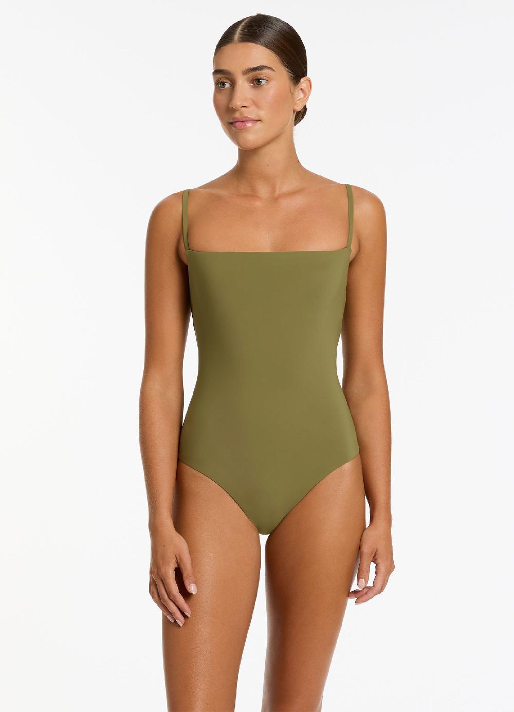 jets australia Jetset Minimal Tank One Piece - Moss