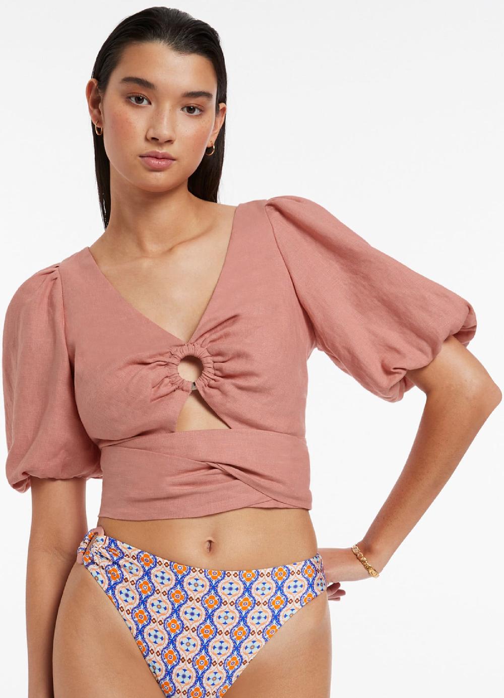jets australia Jetset Puff Sleeve Top - Musk