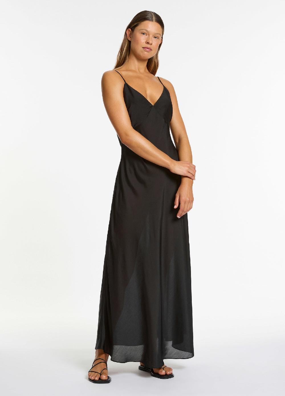 Jets Australia Jetset Slip Maxi Dress - Black