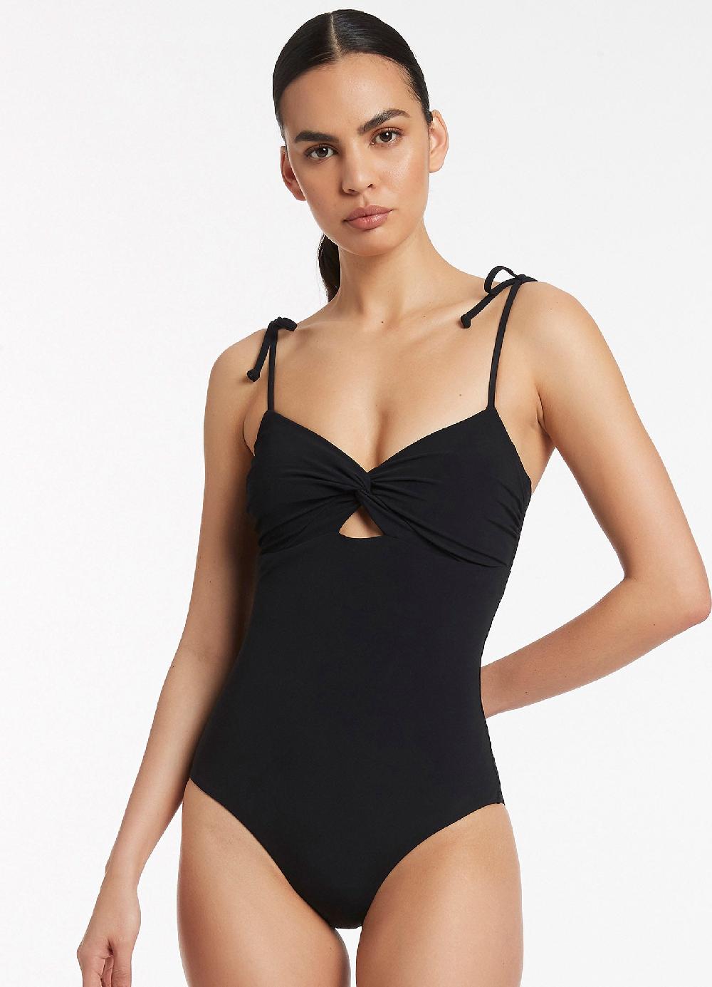 Jets Australia Jetset Twist Front One Piece - Black