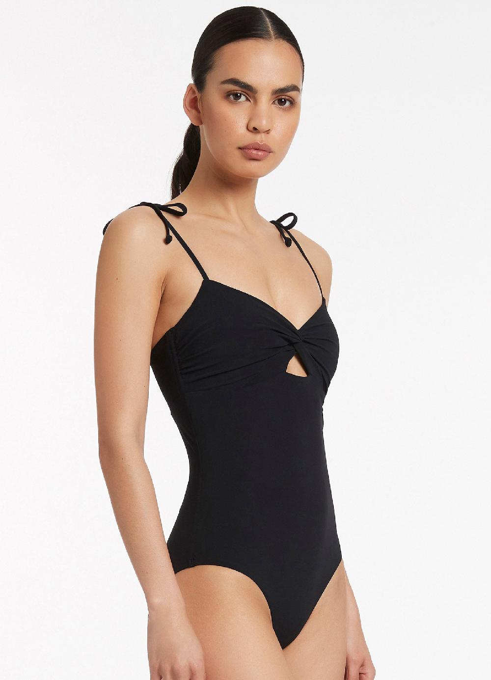 Jets Australia Jetset Twist Front One Piece - Black