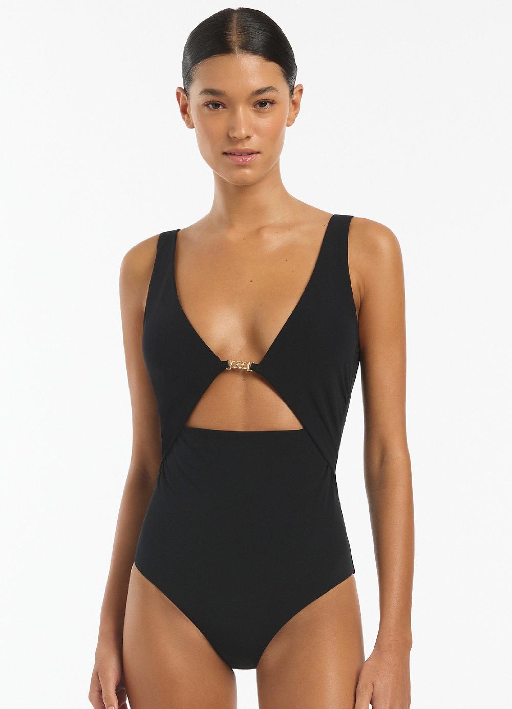 Jets Australia Lien Plunge One Piece - Black