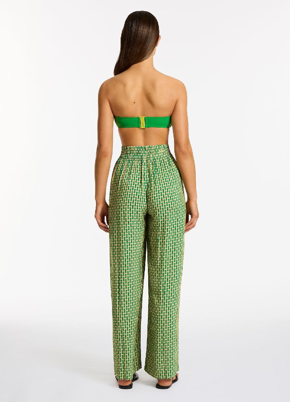 Jets Australia Mattala Geo Wide Leg Pant - Flora