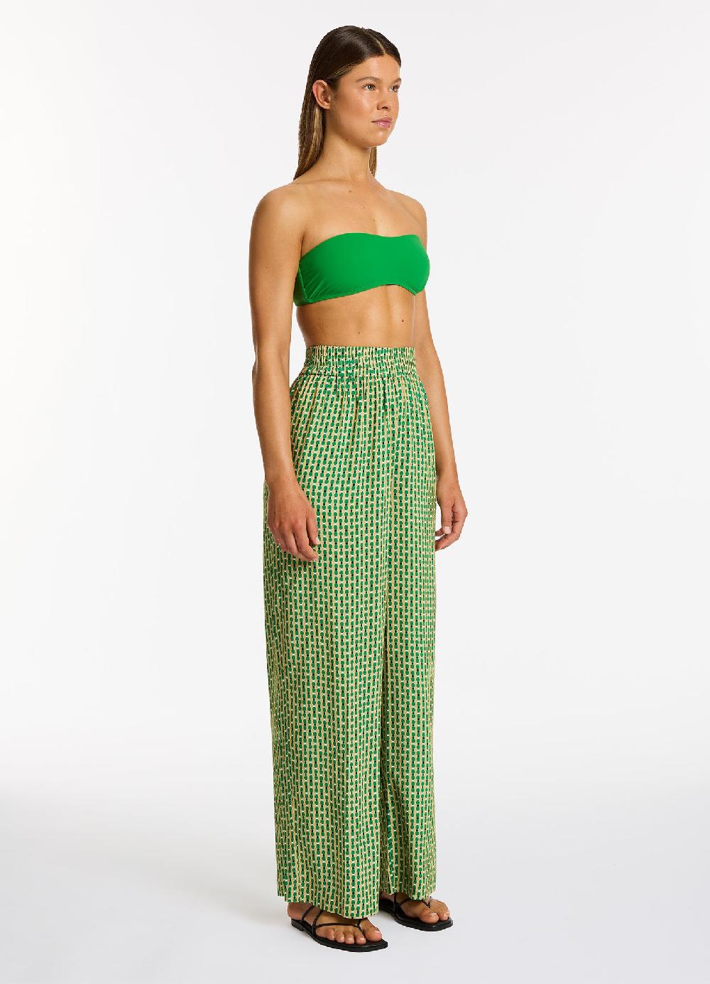 Jets Australia Mattala Geo Wide Leg Pant - Flora