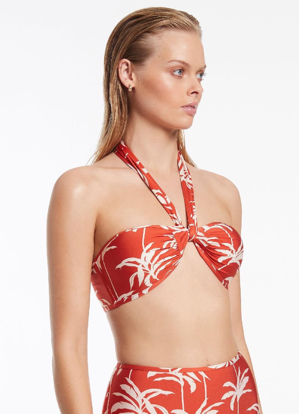 Jets Australia Palme Halter Tie Top - Cherry