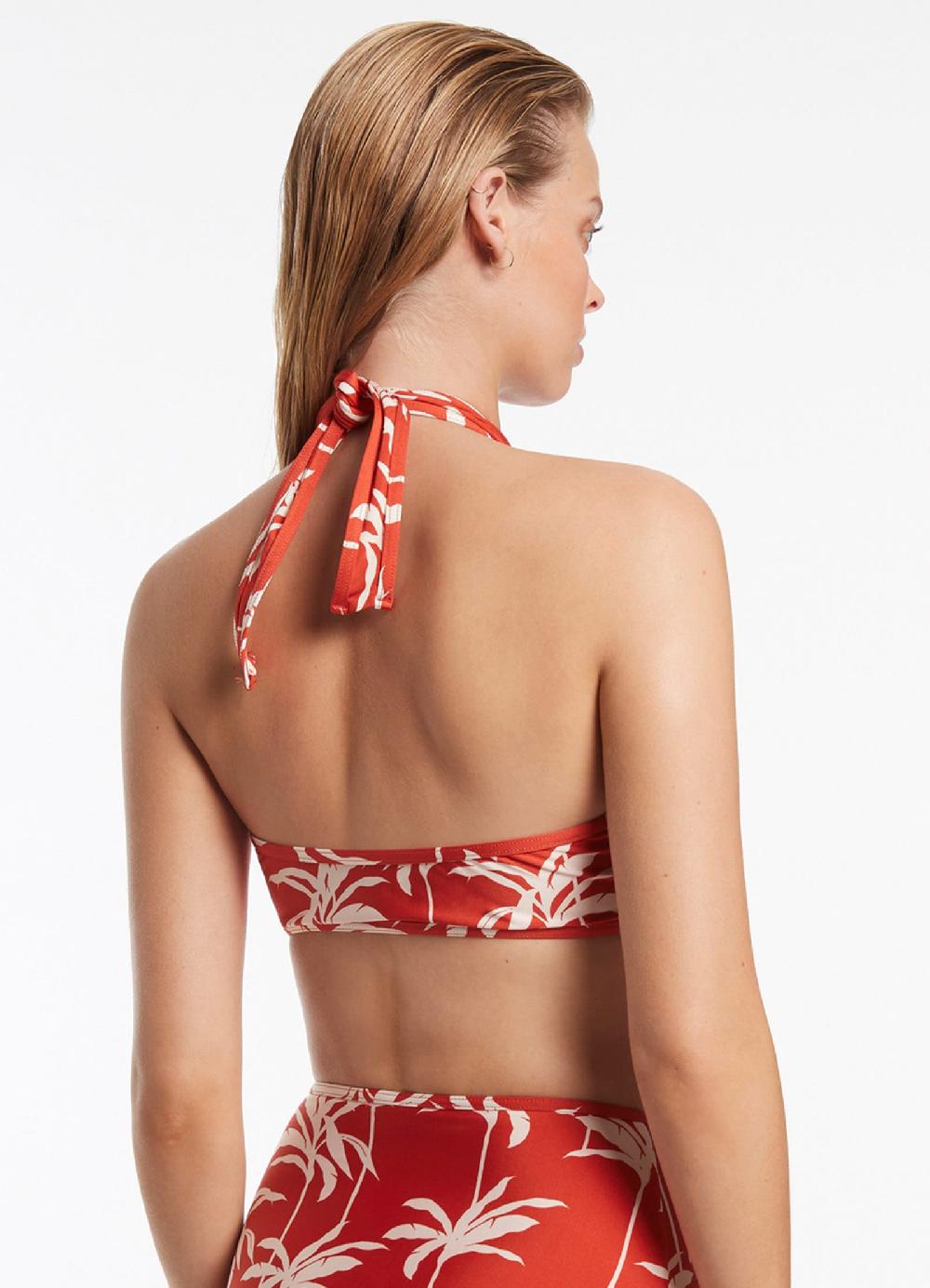 Jets Australia Palme Halter Tie Top - Cherry