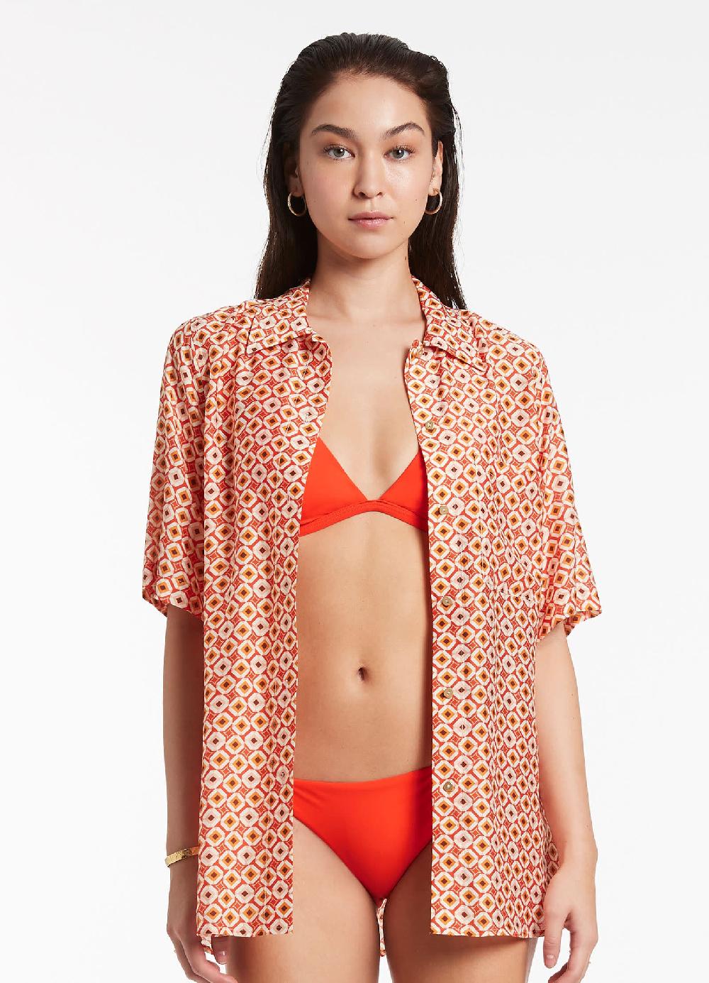 jets australia Playa Short Sleeve Shirt - Fiamma