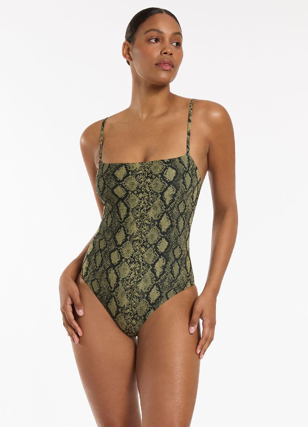 jets australia Python Minimal Tank One Piece - Olive