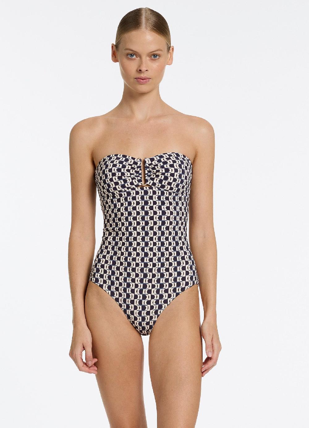 jets australia Rio Bandeau One Piece - Ink