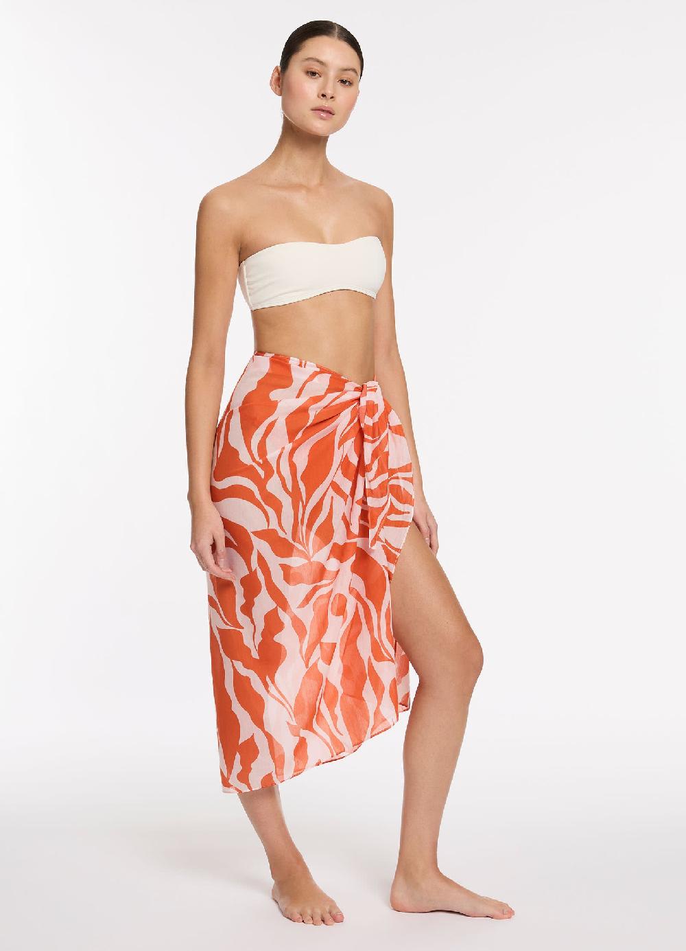 Jets Australia Sereno Ditsy Sarong - Coral