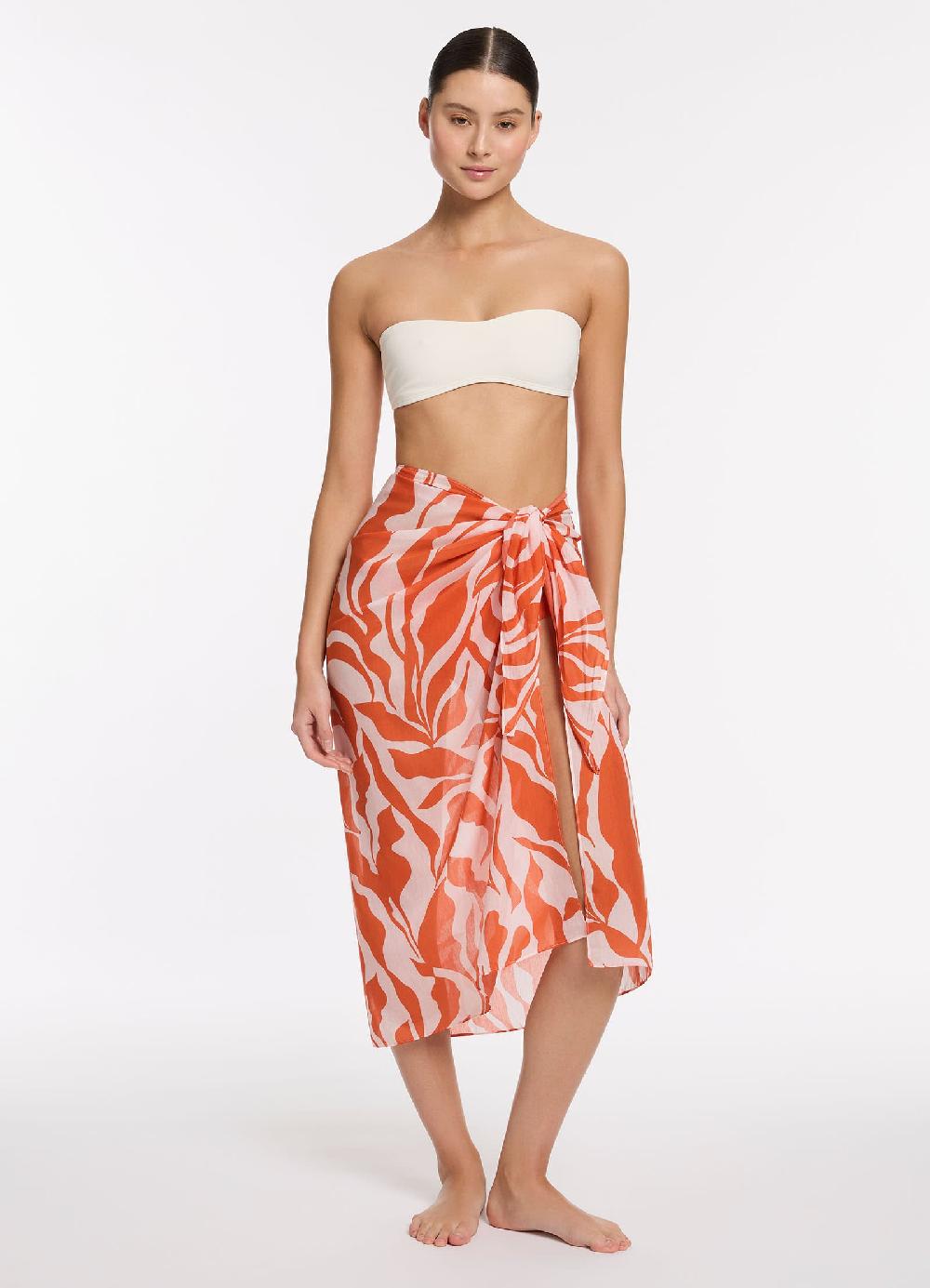 jets australia Sereno Ditsy Sarong - Coral