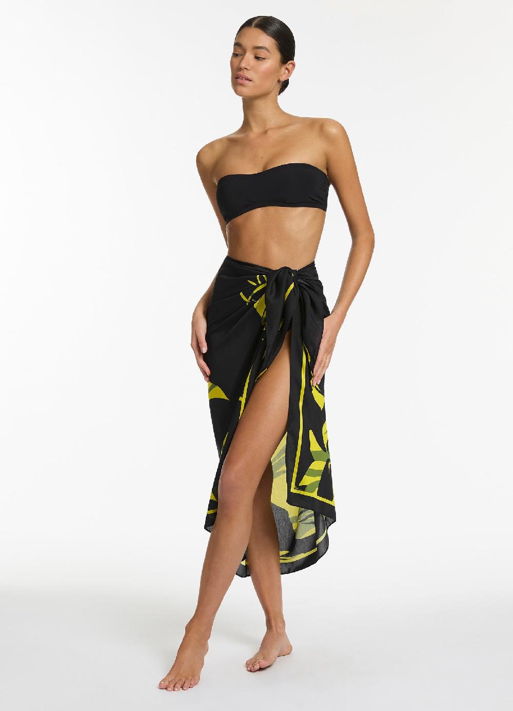 jets australia Shadow Palm Sarong - Black