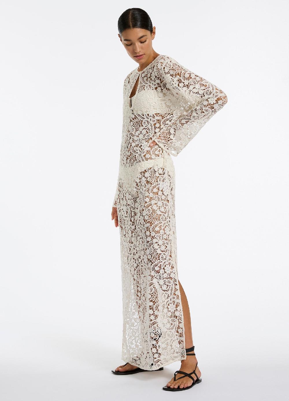 Jets Australia Velana Lace Maxi Kaftan - Cream