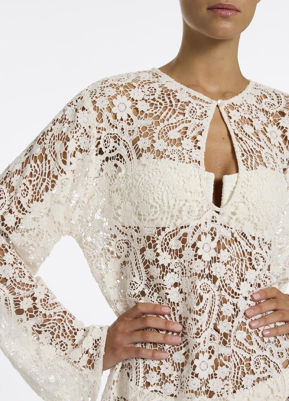 Jets Australia Velana Lace Maxi Kaftan - Cream