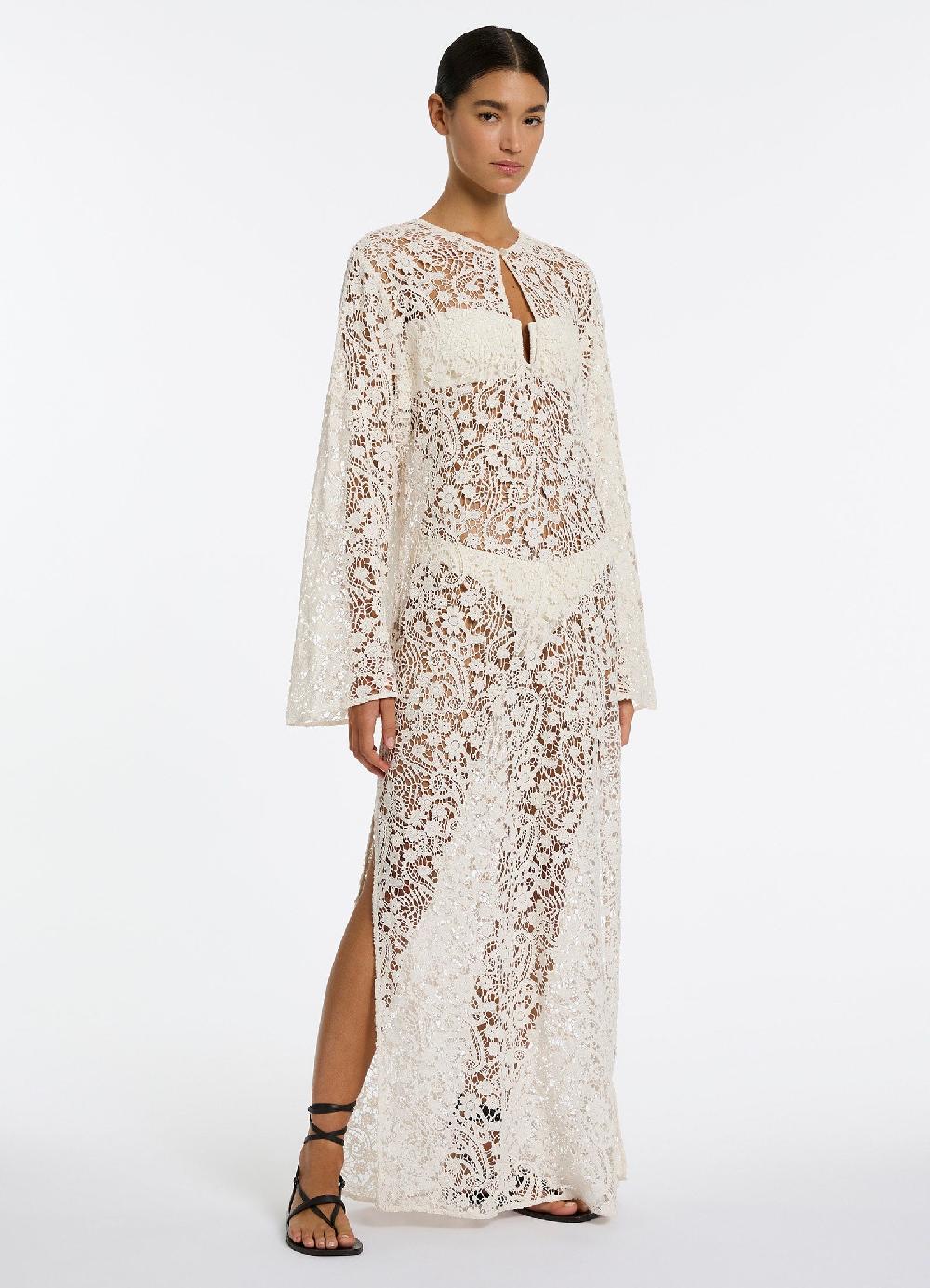 jets australia Velana Lace Maxi Kaftan - Cream