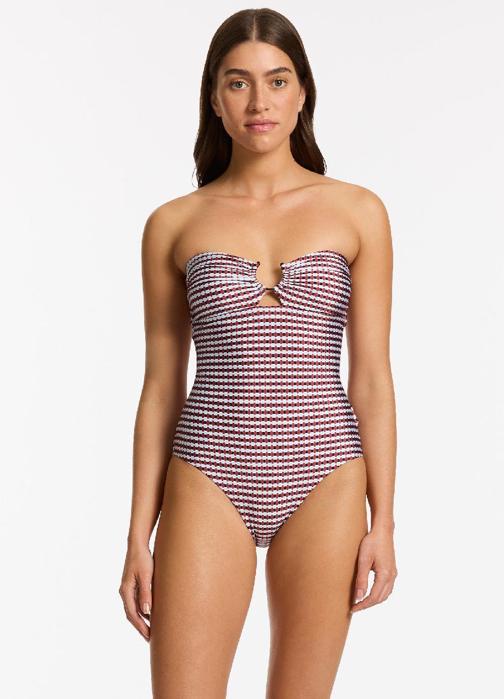Jets Australia Zarla Geo Bandeau One Piece - Ruby