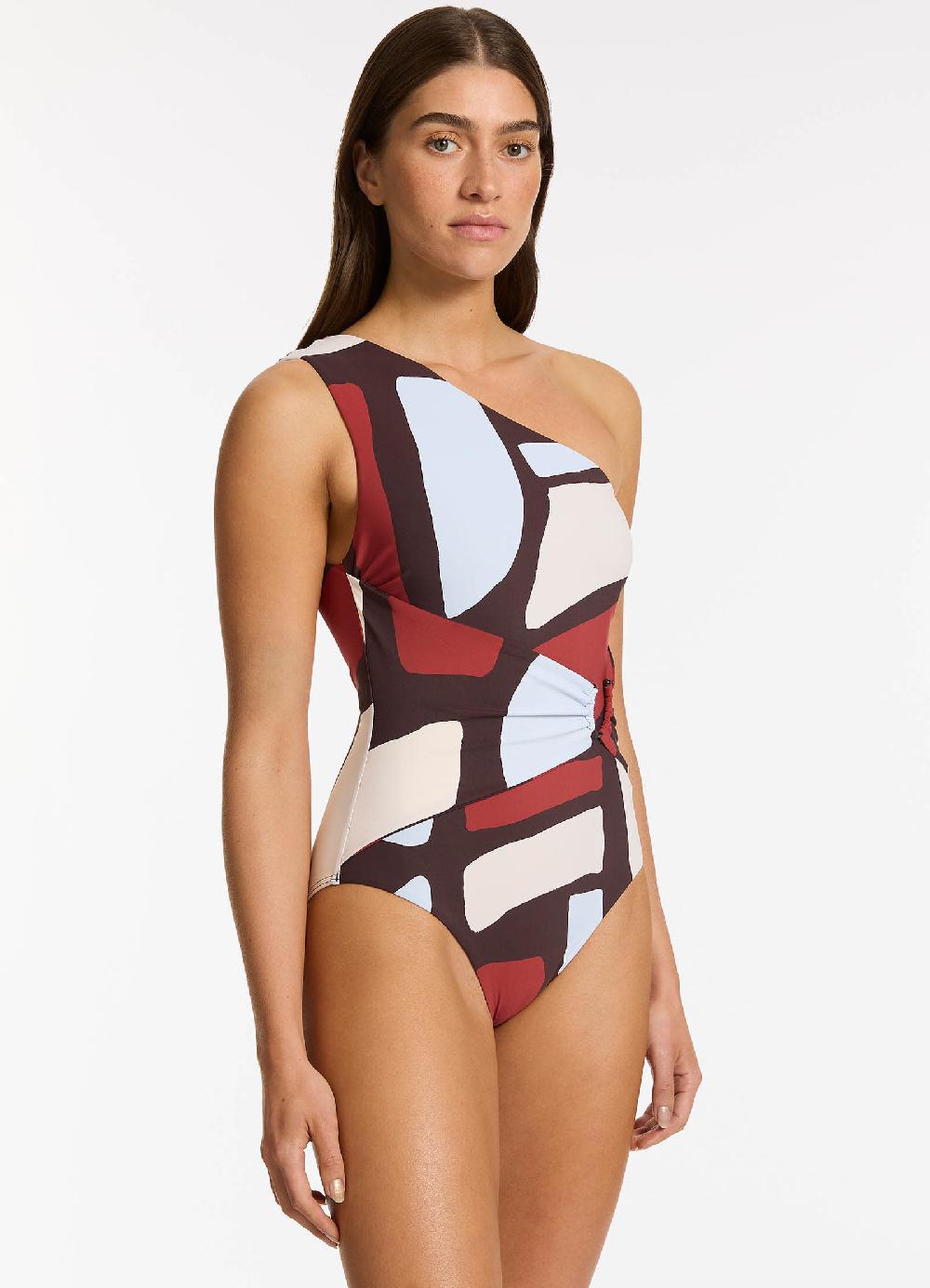 Jets Australia Zarla One Shoulder One Piece - Ruby