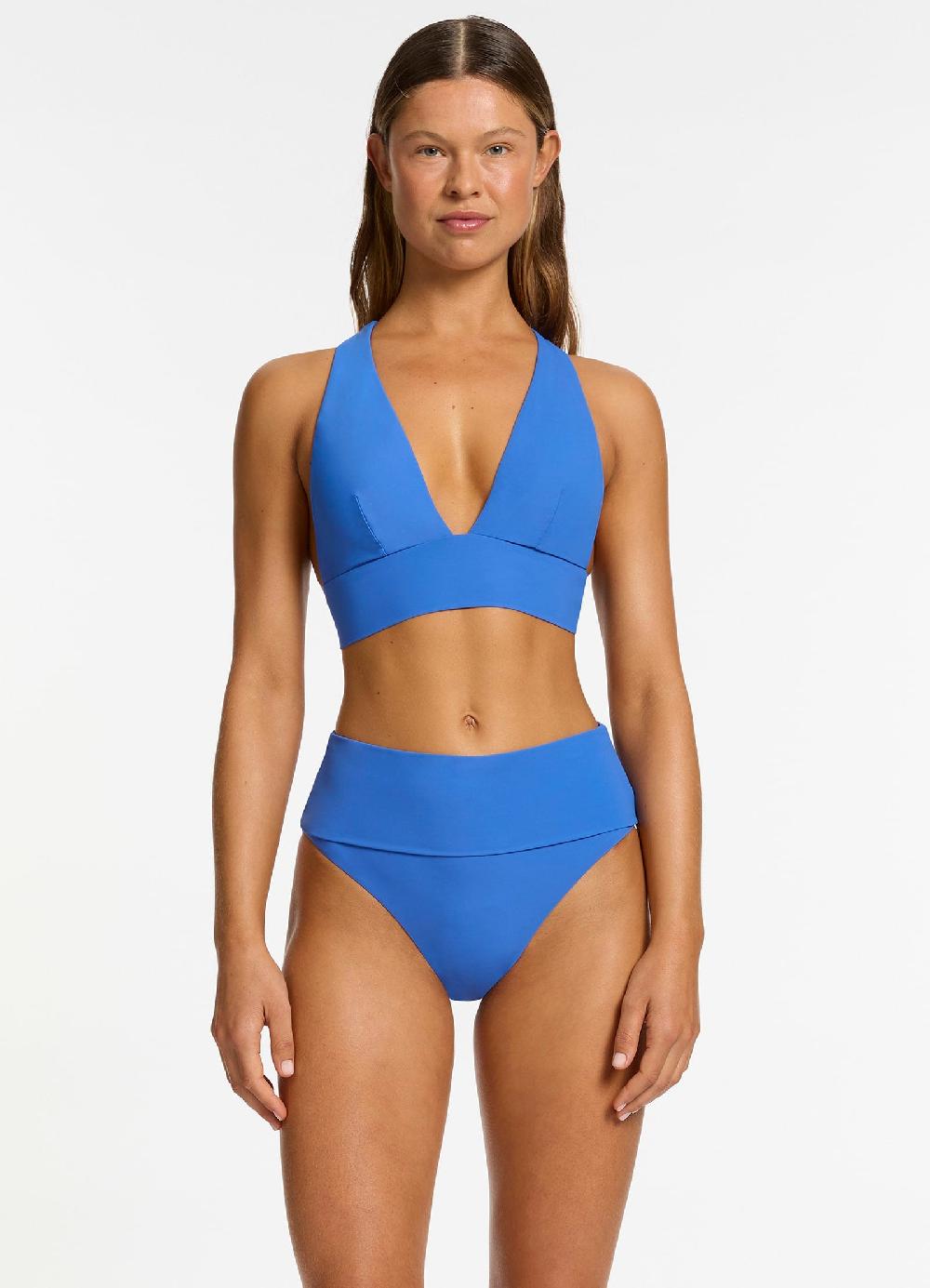 Jets Australia Jetset Fold Down High Waisted Bikini Bottom - Tide