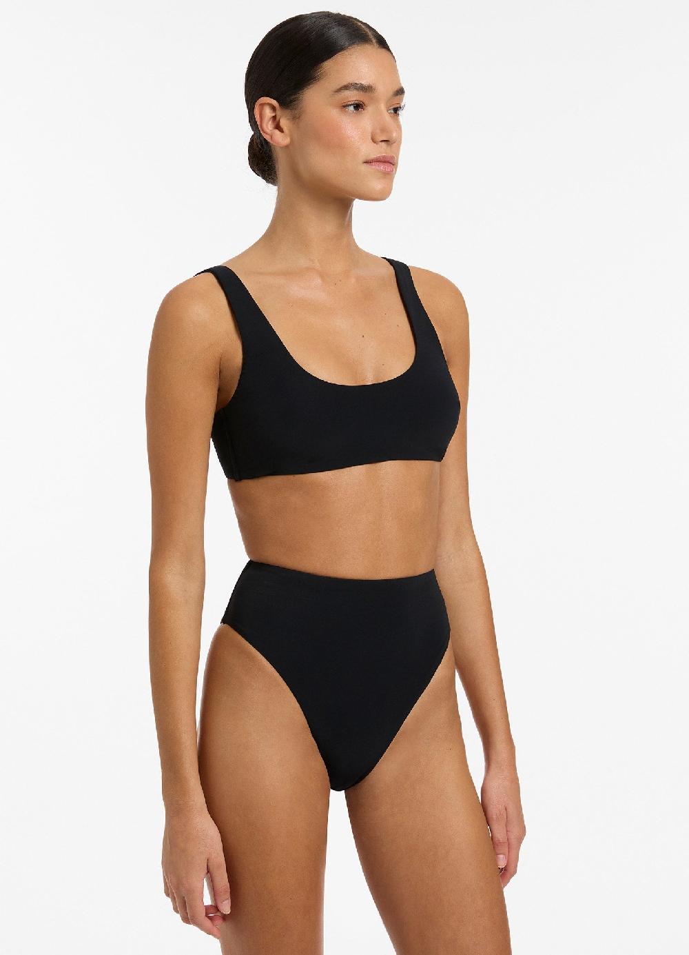 Jets Australia Jetset High Waisted Bikini Bottom - Black