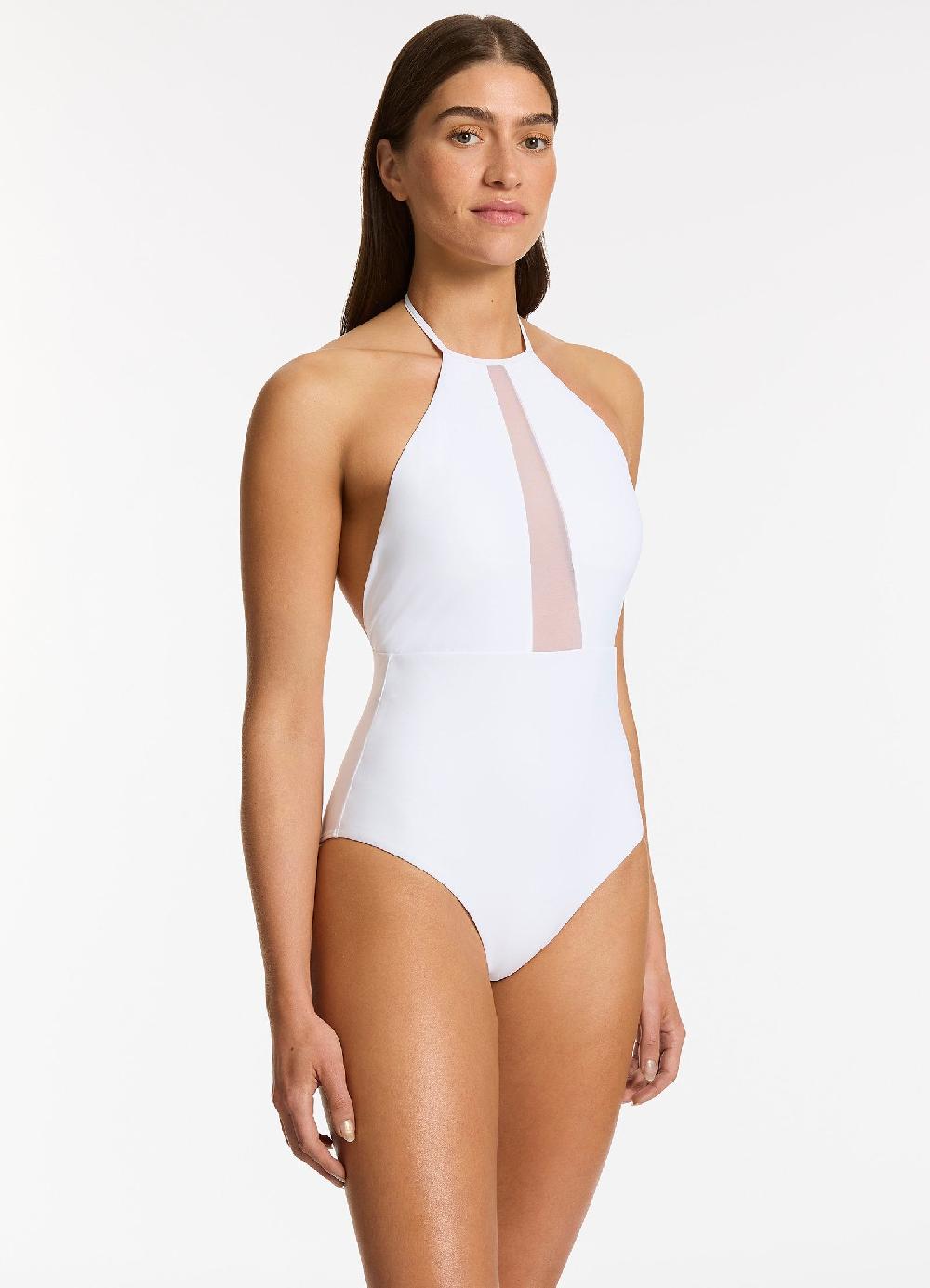 Jets Australia Jetset Lure High Neck One Piece - White