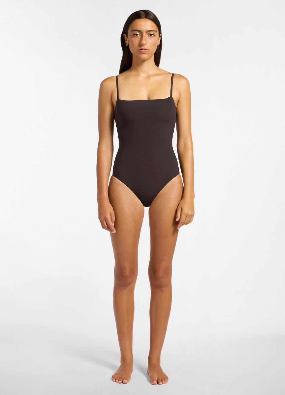 jets australia Jetset Minimal Tank One Piece - Chocolate