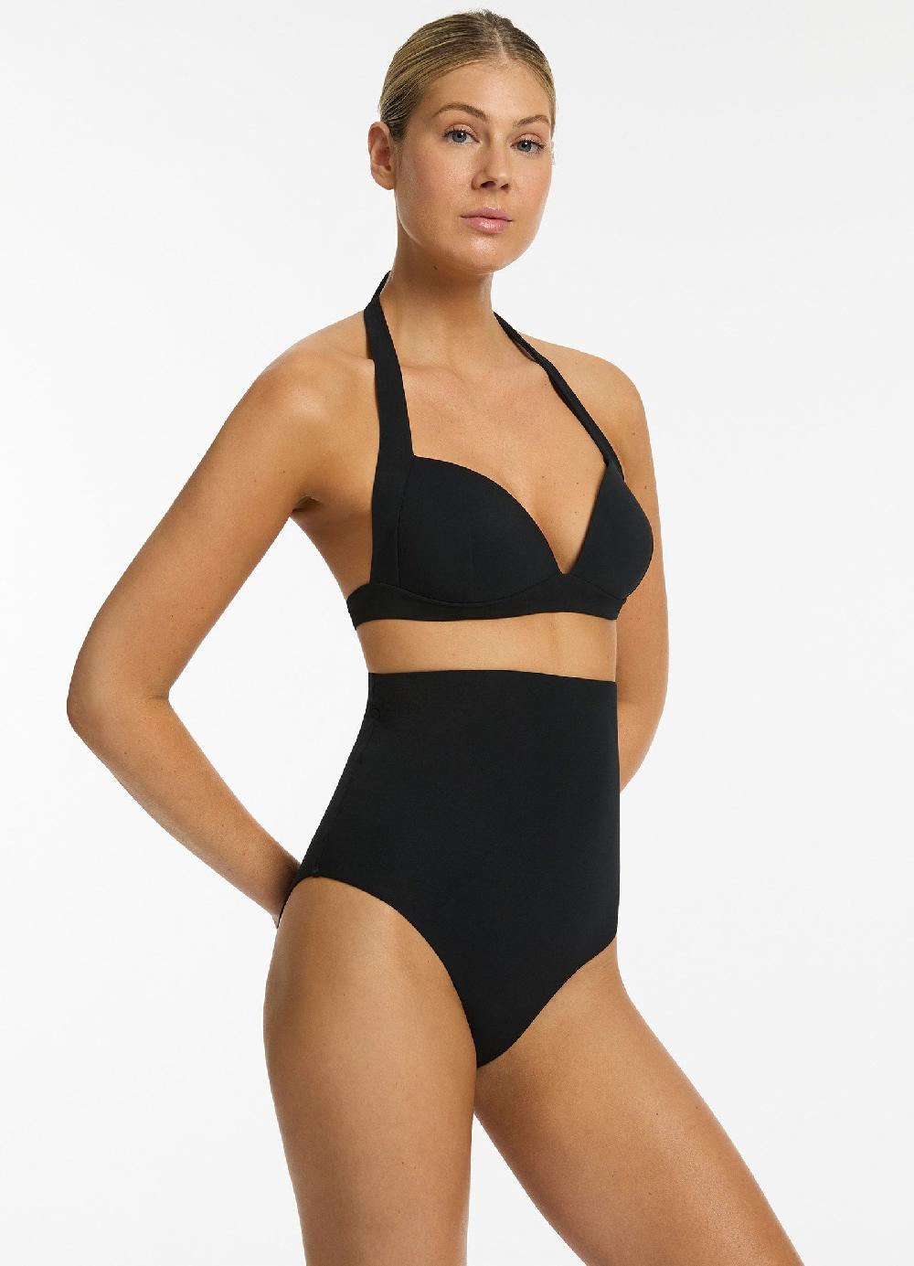 Jets Australia Jetset Moulded Halter Bikini Top - Black