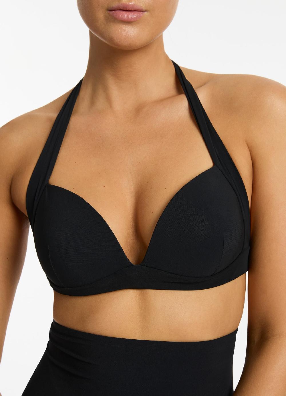 Jets Australia Jetset Moulded Halter Bikini Top - Black