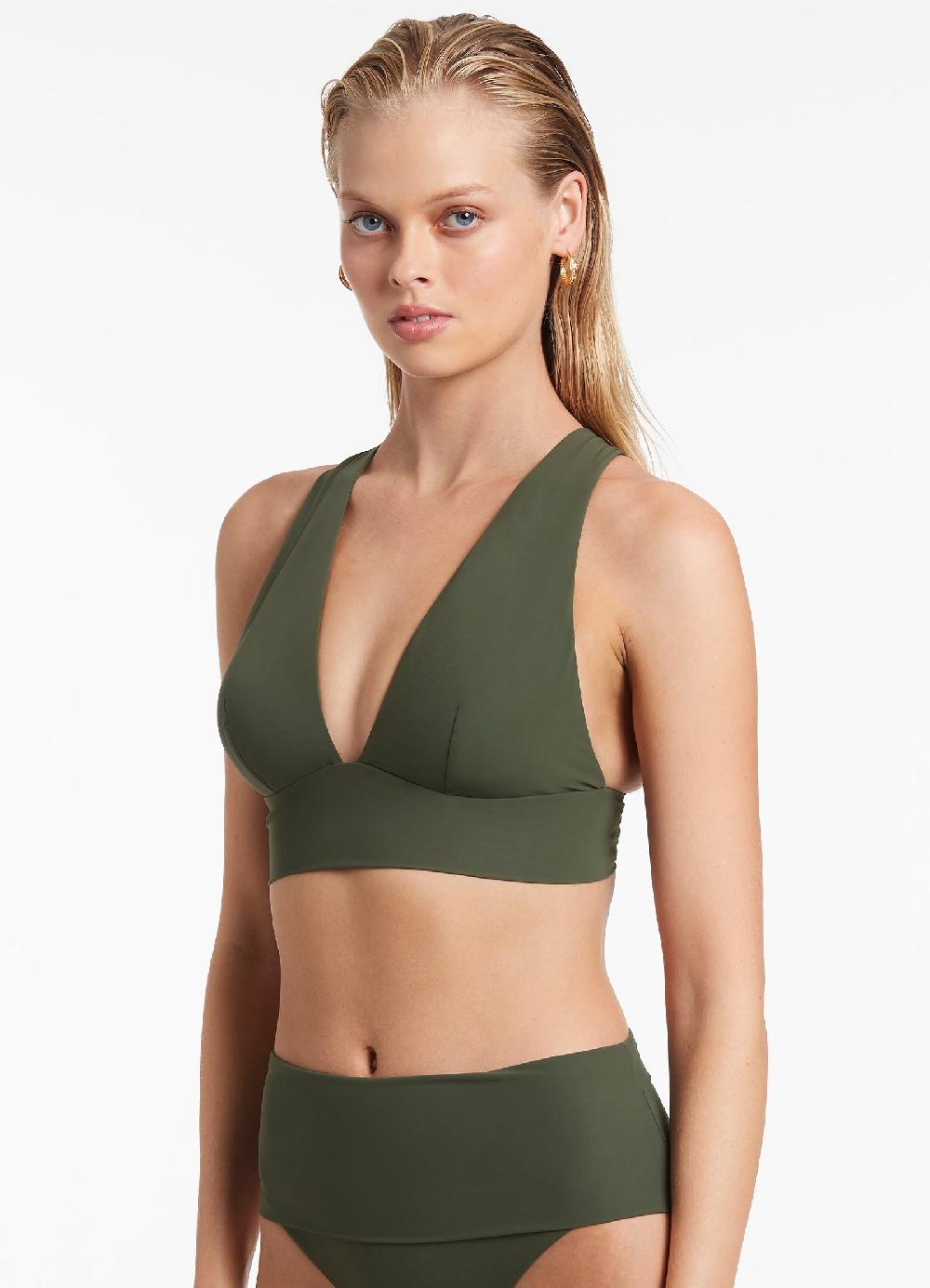 Jets Australia Jetset Soft Triangle Bikini Top - Olive
